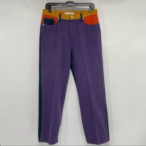 CALVIN KLEIN High Rise Straight Leg Womens 31 X 28 Mom Denim Jeans Colorful